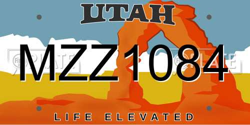 MZZ1084 Utah License Plate