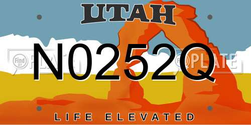 N0252Q Utah License Plate