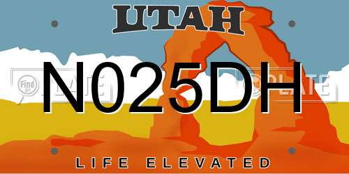 N025DH Utah License Plate