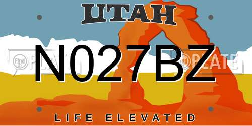 N027BZ Utah License Plate