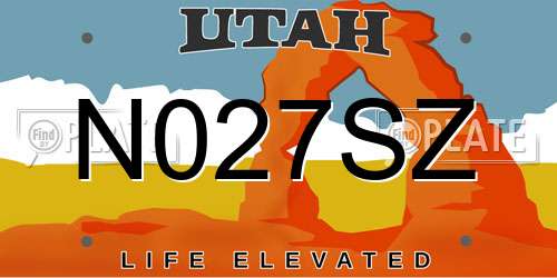 N027SZ Utah License Plate