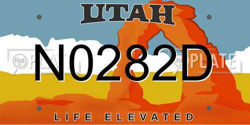 N0282D Utah License Plate