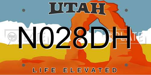 N028DH Utah License Plate