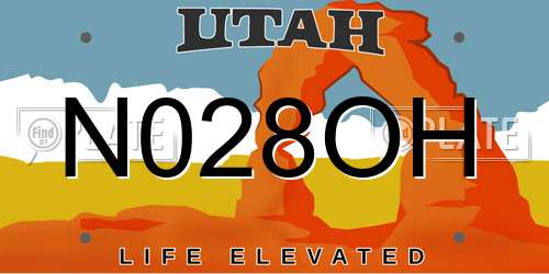 N028OH Utah License Plate