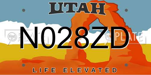 N028ZD Utah License Plate