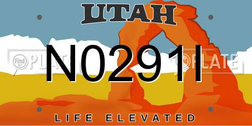 N0291I Utah License Plate