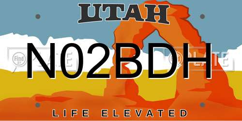 N02BDH Utah License Plate