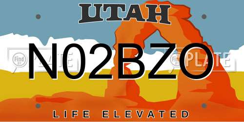 N02BZO Utah License Plate