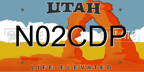 N02CDP Utah License Plate