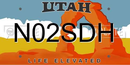 N02SDH Utah License Plate