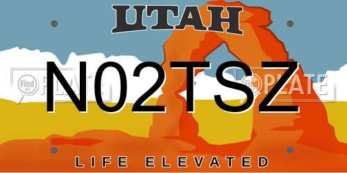N02TSZ Utah License Plate