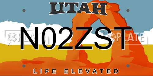 N02ZST Utah License Plate