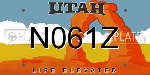 N061Z Utah License Plate