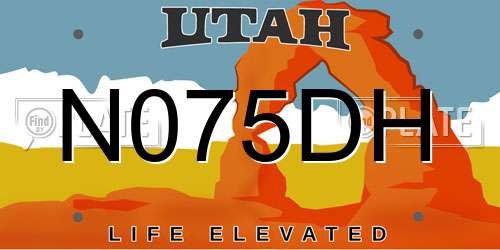 N075DH Utah License Plate