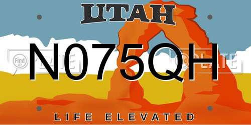N075QH Utah License Plate