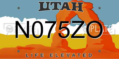 N075ZO Utah License Plate