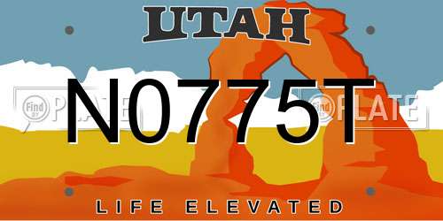 N0775T Utah License Plate