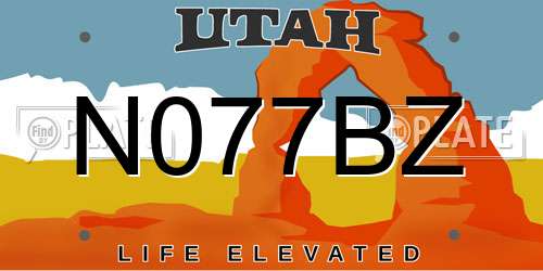 N077BZ Utah License Plate