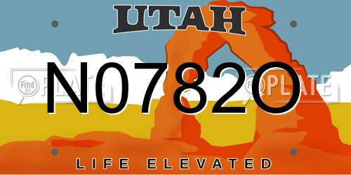 N0782O Utah License Plate