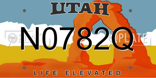 N0782Q Utah License Plate