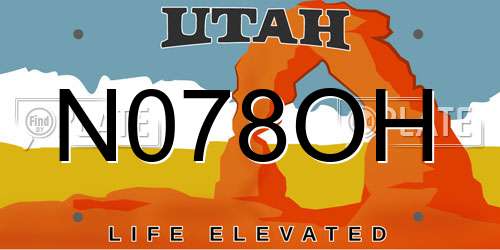 N078OH Utah License Plate