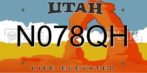 N078QH Utah License Plate