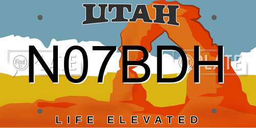 N07BDH Utah License Plate