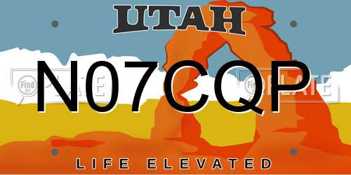 N07CQP Utah License Plate