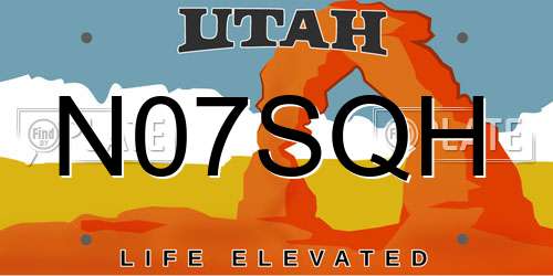 N07SQH Utah License Plate