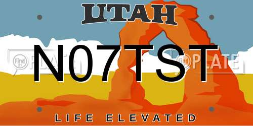 N07TST Utah License Plate