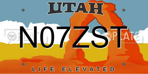 N07ZST Utah License Plate