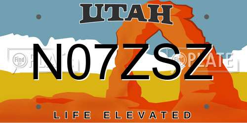 N07ZSZ Utah License Plate