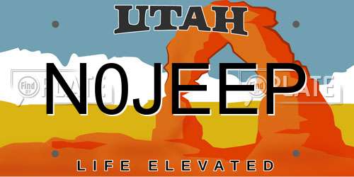 N0JEEP Utah License Plate
