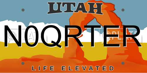 N0QRTER Utah License Plate