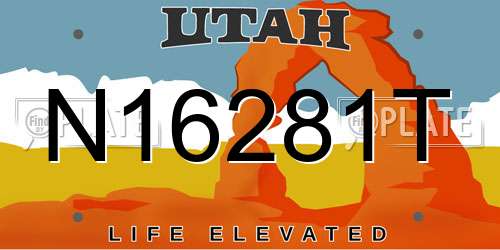 N16281T Utah License Plate