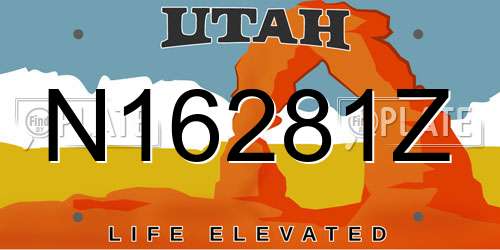 N16281Z Utah License Plate
