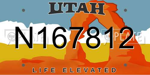 N167812 Utah License Plate