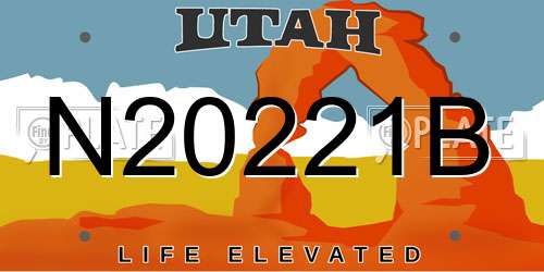 N20221B Utah License Plate