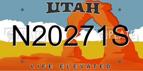 N20271S Utah License Plate