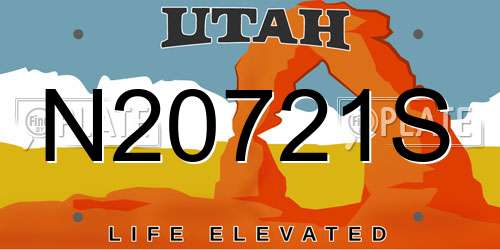 N20721S Utah License Plate