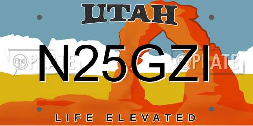 N25GZI Utah License Plate
