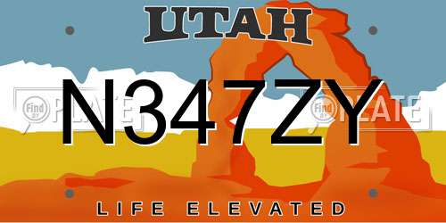 N347ZY Utah License Plate