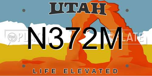 N372M Utah License Plate