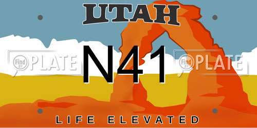 N41 Utah License Plate