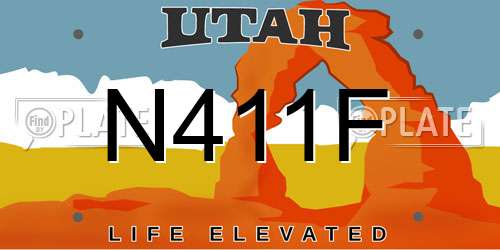 N411F Utah License Plate