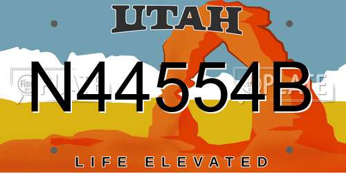 N44554B Utah License Plate