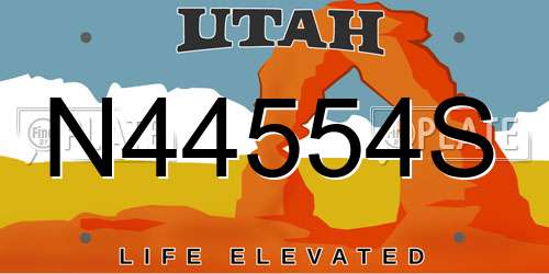 N44554S Utah License Plate