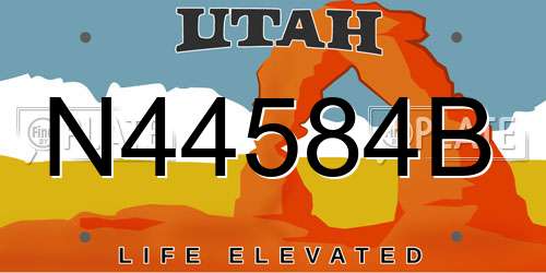 N44584B Utah License Plate