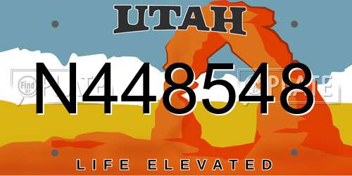 N448548 Utah License Plate