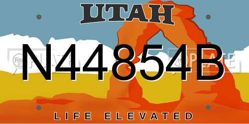 N44854B Utah License Plate